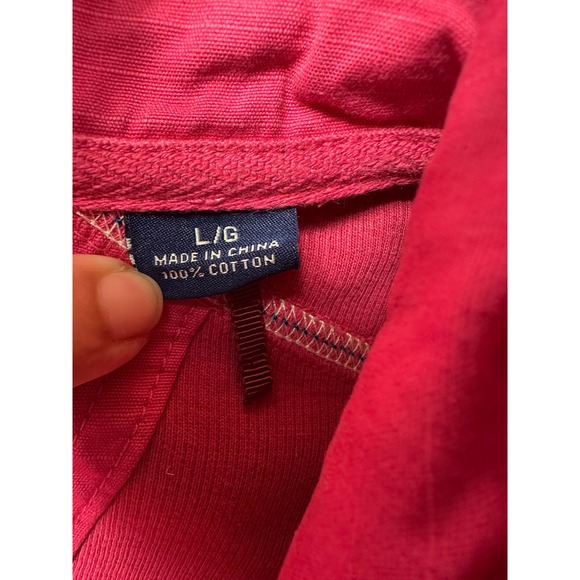 Tommy Bahama Men's 1/4 Zip Pullover Sweatshirt coral Pink size Large Cotton Logo - Picture 6 of 12